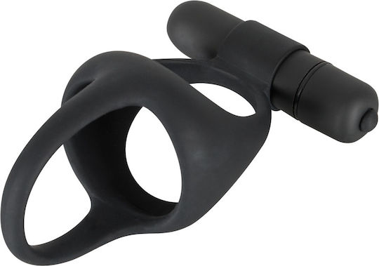 You2Toys Orion Black Velvets Vibrating Cock Ring Cocoș și testicule Silicon Black