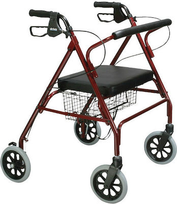 Alfa Care Πτυσσόμενος Περιπατητήρας Rollator Αλουμινίου Μπορντό