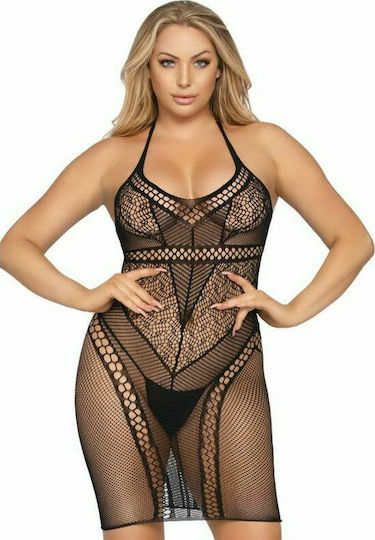 Leg Avenue 86962 Мрежеста Мини Рокля Секси Черна