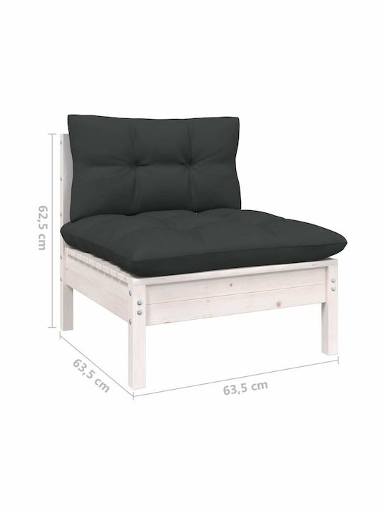 Ecksofa Außenbereich Holz mit Kissen 63.5x63.5x62.5cm