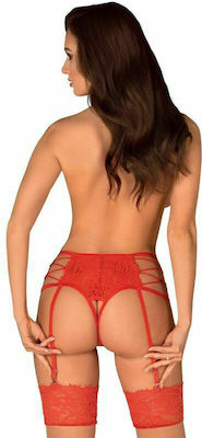 Obsessive Rediosa Crotchless Garter Belt Red Red