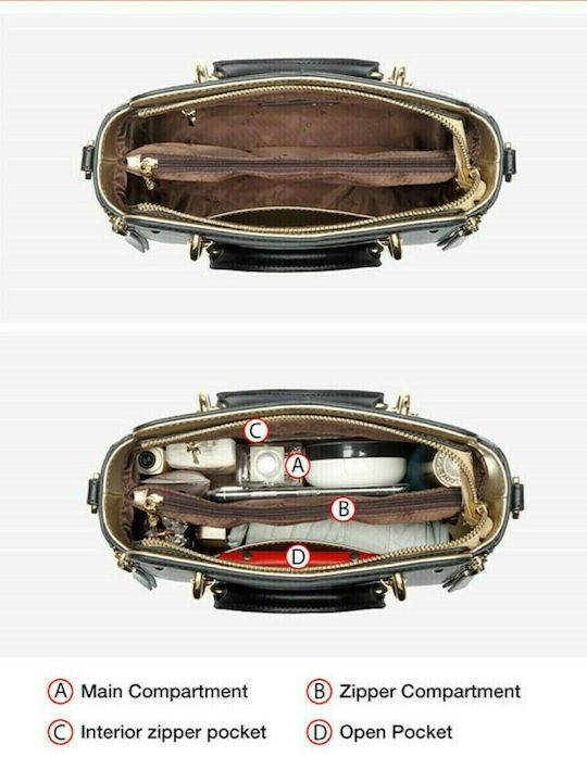 De piele Geantă de damă Tote De mână Neagră