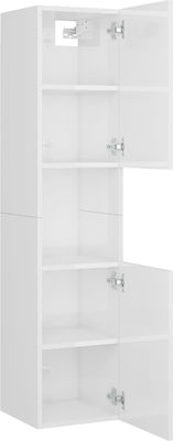 vidaXL Πάγκος με Νιπτήρα & Καθρέπτη με 2 Στήλες Μ90xΒ38.5xΥ46cm Λευκός