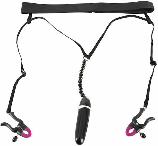 You2Toys Șnur Perlat Cleme din Silicon Lenjerie Intimă Neagră