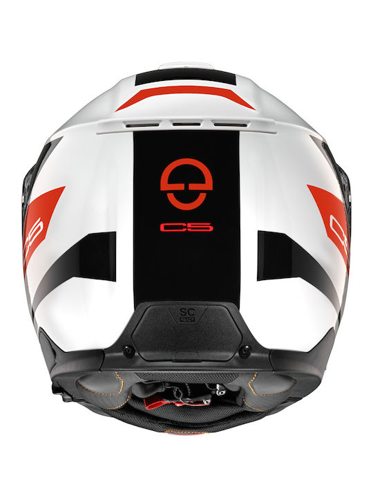 Schuberth C5 Flip-Up Helmet with Sun Visor ECE 22.06 1640gr Eclipse Red