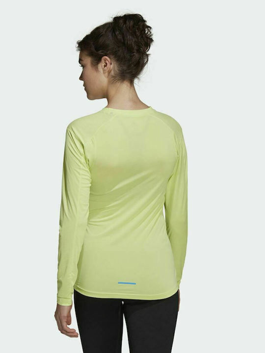 Adidas Terrex Primeblue Trail Damen Sportlich Bluse Langärmelig Pulse Lime