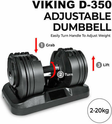 Viking D350 Twist and Lock 104946 Ganteră 1x 20kg Reglabil cu stand