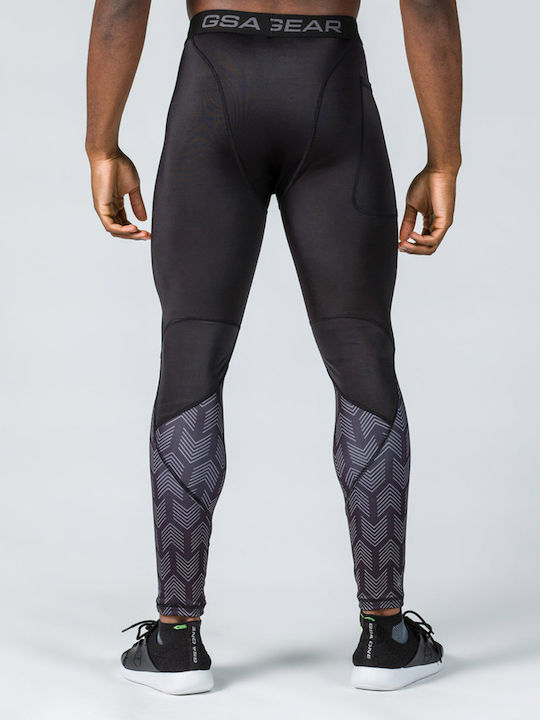 GSA Gearplus Herren Sportleggings Kompression Lang Mehrfarbig