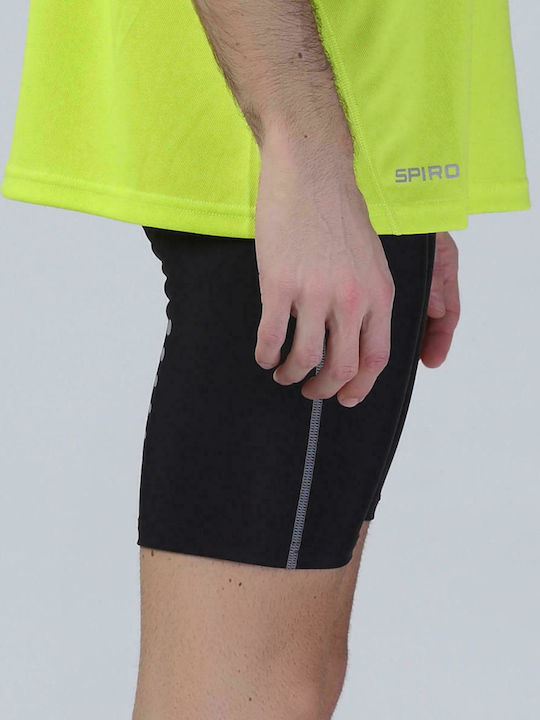 Spiro Bodyfit Result S250M - Black Ανδρικό Αθλητικό Κολάν Κοντό Μαύρο