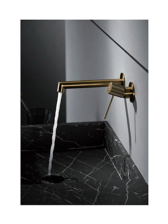 Imex Line Built-In Mixer & Spout Set for Bathroom Sink with 1 Exit Gold