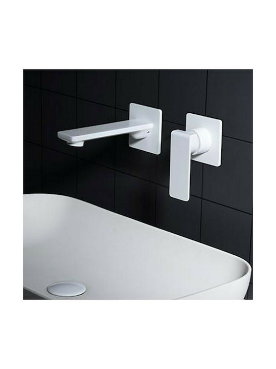 Imex Fiyi Built-In Mixer & Spout Set for Bathroom Sink with 1 Exit White