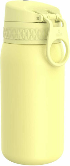 Ion8 Kinderflasche Thermos Kunststoff mit Strohhalm Auslaufsicher Gelb 400ml