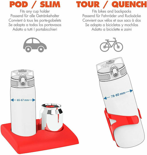 Ion8 Kinderflasche Thermos Kunststoff mit Strohhalm Auslaufsicher Gelb 400ml