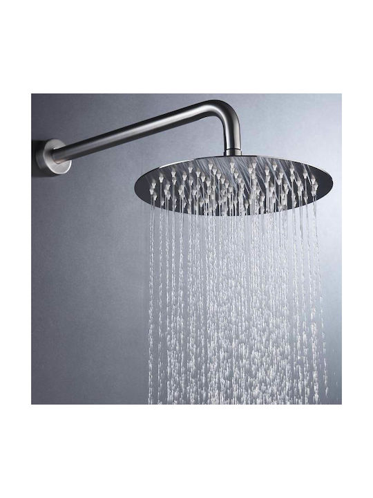 Imex Moscu Built-in Mixer, Hand Shower & Shower Head Set for Shower 2 Exits Inox Silver
