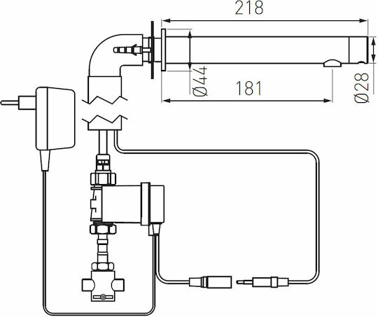 Ferro Bora Sensor Wandarmaturauslauf für für Waschbecken Silber
