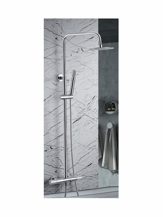 Imex Line Reglabilă Coloană de duș cu Baterie 115-165cm Neagră