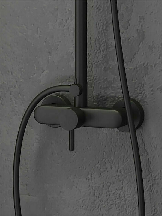 Karag Artemis Adjustable Shower Column with Bathtub Mixer 83 - 119cm Black
