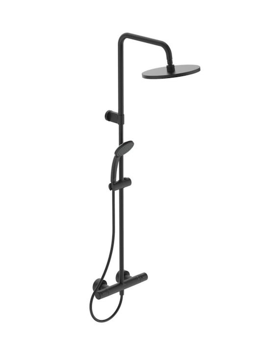 Ideal Standard Ceratherm T25 Adjustable Shower Column with Mixer 103-133cm Black