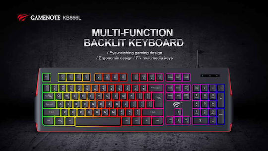 Havit KB866L Gaming Πληκτρολόγιο με RGB φωτισμό (Αγγλικό US)