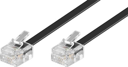 Goobay Flat Cablu Telefon RJ11 6P4C 10m Negru (50319)