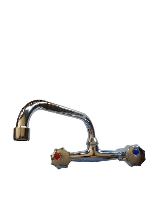Minardi KH08-5A Μπαταρία Κουζίνας Τοίχου Ασημί