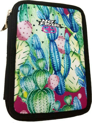 No Fear Cactus Pencil Case Full with 2 Compartments Green