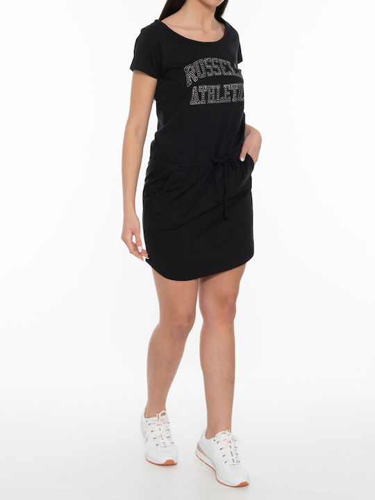 Rochii De Vară Pentru Femei Mini Sport Rochie Tricou Mâneca Scurtă Neagră