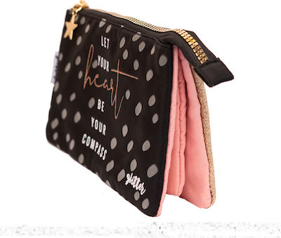 Fabric Pencil Case with 1 Compartment Pink