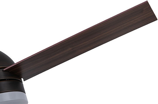 Life Aero Cafe Ανεμιστήρας Οροφής 122cm με Φως Καφέ / Μαύρος