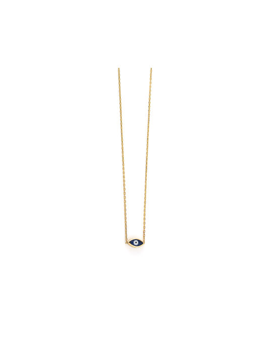 Halskette Doppelter Auge aus Gold 14K