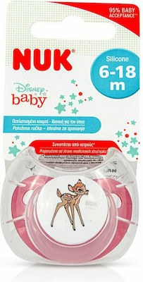 Nuk Orthodontic Pacifier Silicone Bambi Fuchsia with Case for 6-18 months 1pcs