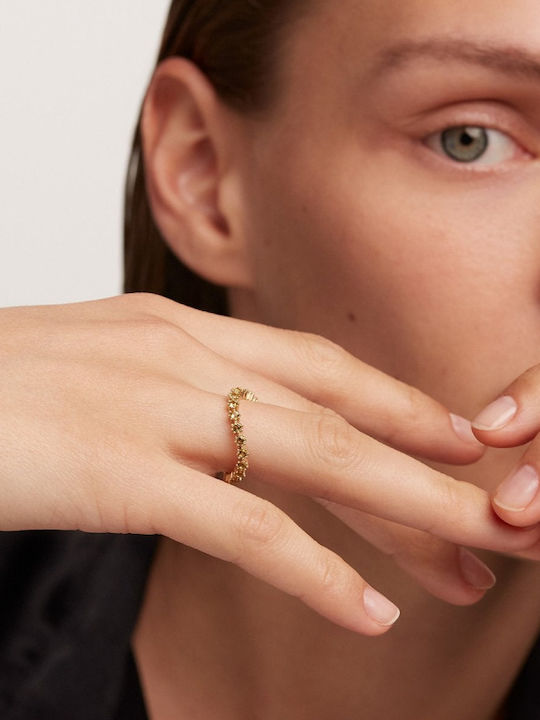 P D Paola Motion Damen Ring Vollring mit Zirkonia Vergoldet