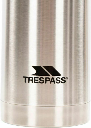 Trespass Thirst 100 X Μπουκάλι Θερμός Ανοξείδωτο 1lt Ασημί με Καπάκι-Κύπελλο