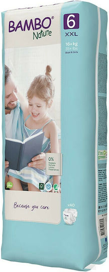 Bambo Nature Πάνες με Αυτοκόλλητο No. 6 για 16+kg 40τμχ