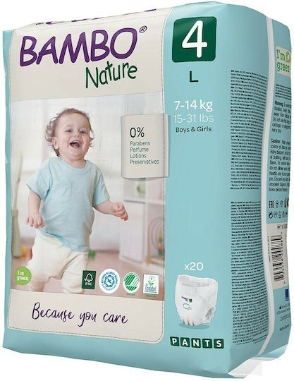 Bambo Nature Πάνες Βρακάκι No. 4 για 7-14kg 20τμχ