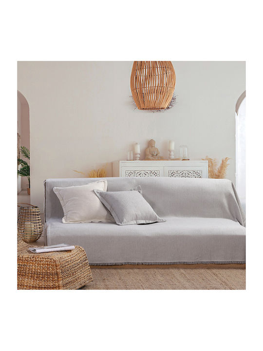 Nef-Nef Homeware Ριχτάρι Διθέσιου Καναπέ Nature 22 170x250εκ. Grey