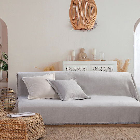 Nef-Nef Homeware Nature 22 Ριχτάρι Διθέσιου Καναπέ Ζακάρ 170x250εκ. Grey
