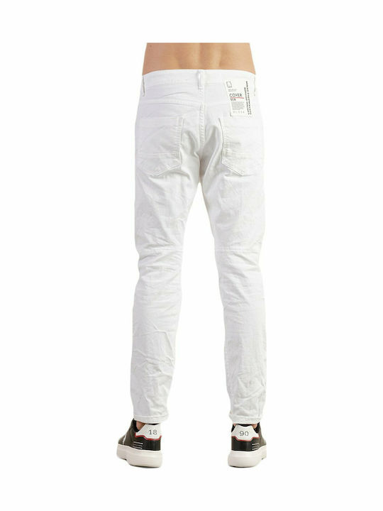 Cover Jeans Biker I0041 Ανδρικό Παντελόνι Τζιν Ελαστικό Skinny Fit Λευκό