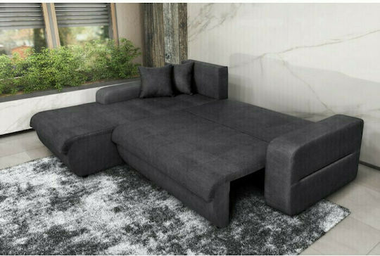Virginia Colțar Canapea Pat Cu Colțul Stâng Și Spațiu De Depozitare Gri 246x190cm