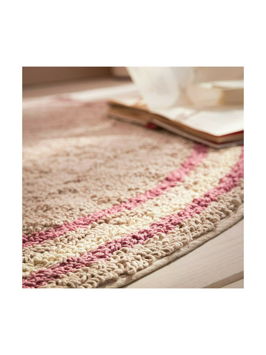 Gofis Home Kids Rug Cotton Round With Diameter 120cm Blissful Beige - Apple Pink