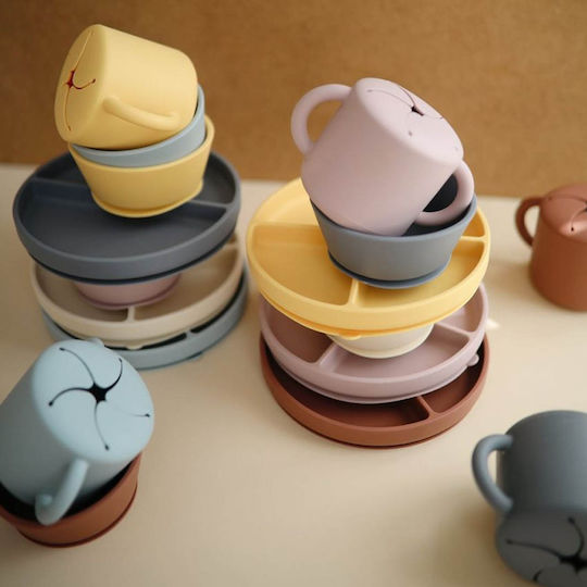 Mushie Baby Food Bowl Suction made of Silicone Yellow