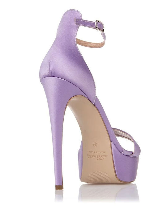 Stoff Sandalen Lila