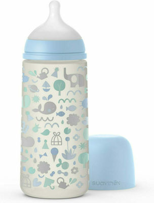 Suavinex Plastic Baby Bottle SX Pro Anti-colic with Silicone Teat 360ml for 6+ months Blue Whales