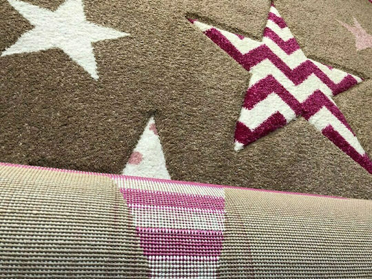 Koulis Carpets 1360A Kinder Teppich Sterne Braun 133x190cm Dicke 13mm