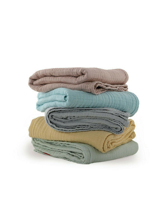 Nef-Nef Homeware Blanket Cot Whisper Cotton Green 110x150cm