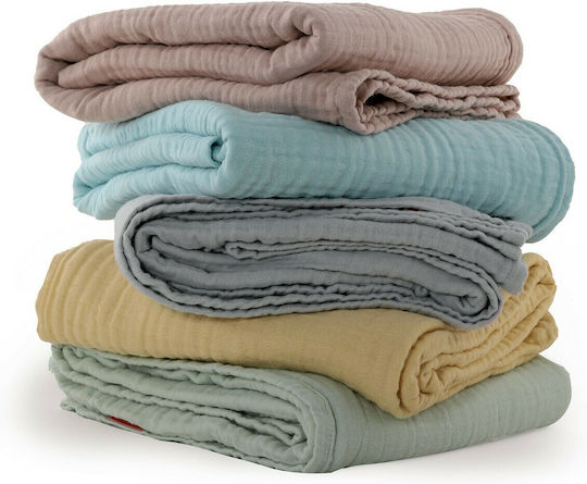 Nef-Nef Homeware Κουβέρτα Κούνιας Whisper Βαμβακερή Μπλε 110x150εκ.