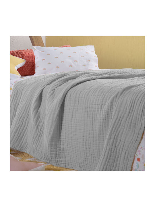 Nef-Nef Homeware Blanket Cot Whisper Cotton Gray 110x150cm