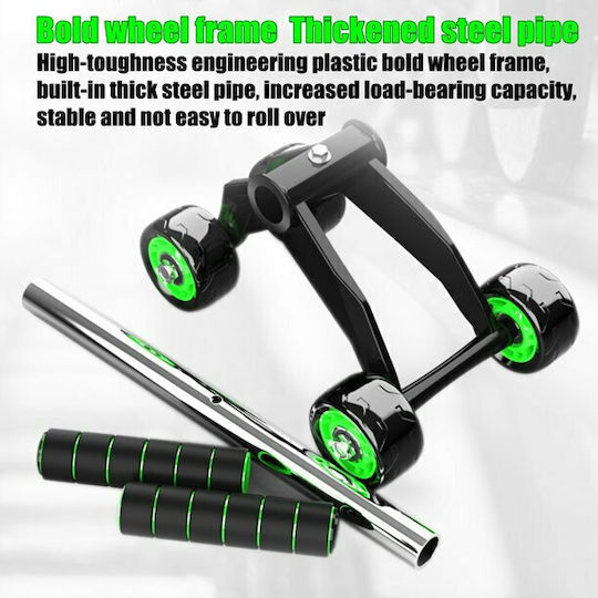 Abdominal Wheel Black with Anti-Slip Handles