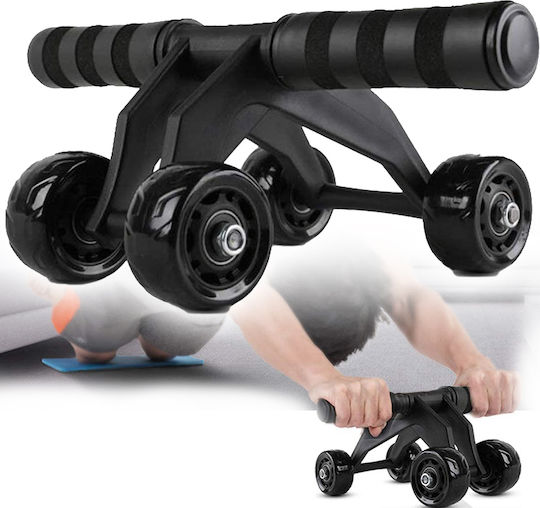 Abdominal Wheel Black with Anti-Slip Handles & Mat και Μπάρα Εκγύμνασης Σώματος
