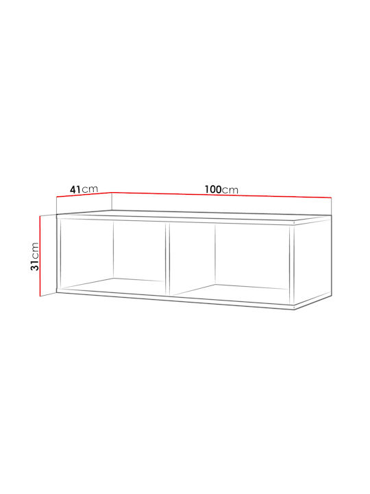 Cabinet Wall Calabrini II Natural - Black 100x41x31cm